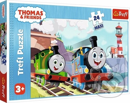Levně Mašinka Tomáš Tom a Percy na kolejích (MAXI 24 dílků) - puzzle z kategorie 15 – 60 dielikov