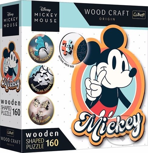 Wood Craft Origin puzzle Mickey Mouse Retro 160 dílků, Trefl, 2023
