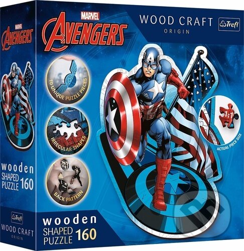 Levně Wood Craft Origin puzzle Neohrožený Kapitán Amerika - puzzle z kategorie Ostatné