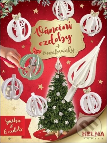 Levně 3D Omalovánky Vánoční set Špička a 6 ozdob (Vánoční ozdoby a Omalovánky) - kniha z kategorie Omaľovávanky