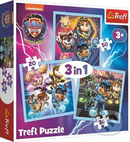 Levně Tlapková patrola Mocní hrdinové 3v1 - puzzle z kategorie 15 – 60 dielikov