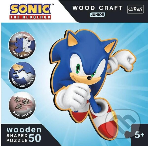 TREFL Wood Craft Junior Chytrý Ježek Sonic 50 dílků