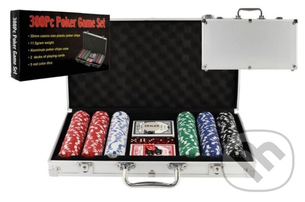 Poker sada 300 ks + karty + kostky v hliníkovém kufříku, Teddies, 2023