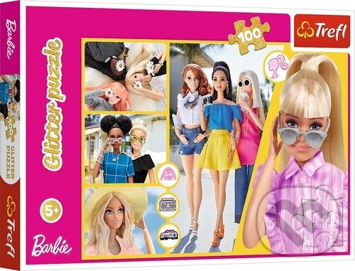 Trefl Glitter Třpytivá Barbie 100 dílků