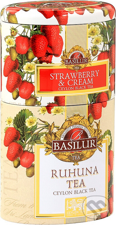 Levně BASILUR 2v1 Strawberry & Ruhunu plech 50g & 75g