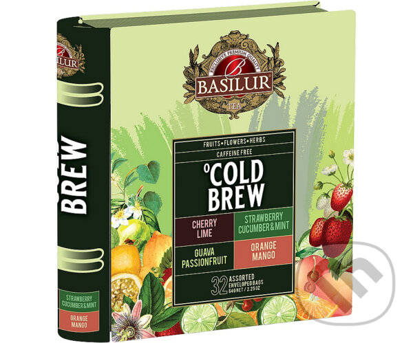 Kávy a čaje: BASILUR Cold Brew Book Assorted plech 32x2g (Bio - Racio). Bio - Racio, 2023