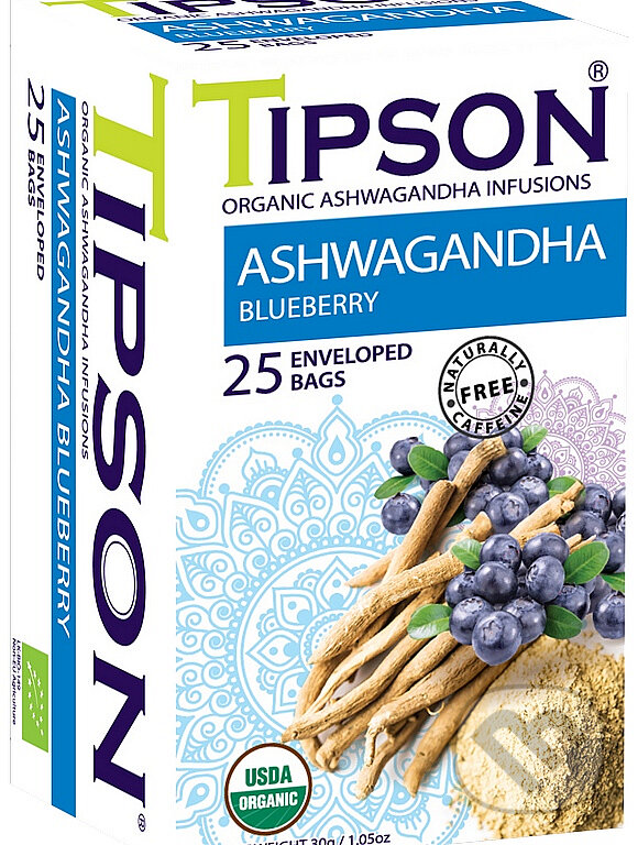 Levně TIPSON BIO Ashwagandha Blueberry 25x1,2g