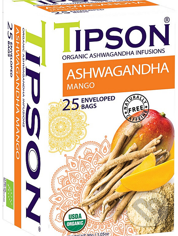 Kávy a čaje: TIPSON BIO Ashwagandha Mango 25x1,2g (Bio - Racio). Bio - Racio, 2023