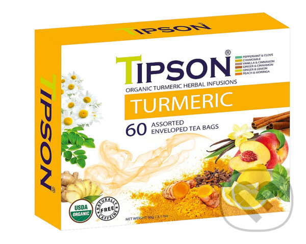Kávy a čaje: TIPSON BIO Turmeric Kazeta Variace 60x1,5g (Bio - Racio). Bio - Racio, 2023