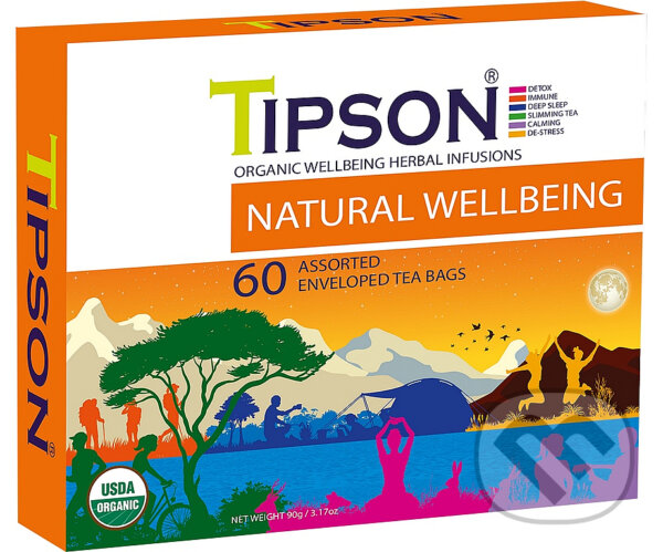 Kávy a čaje: TIPSON BIO Wellbeing Kazeta 60x1,5g (Bio - Racio). Bio - Racio, 2023