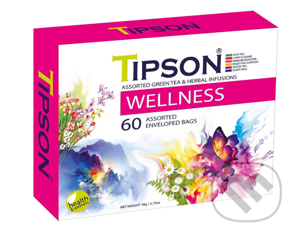 Kávy a čaje: TIPSON Wellness Kazeta Variace 60x1,3g (Bio - Racio). Bio - Racio, 2023