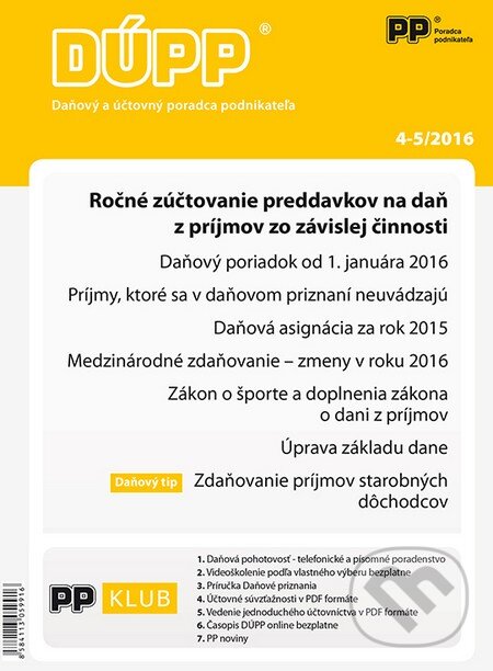 Levně DÚPP 4-5/2016 (Ročné zúčtovanie preddavkov na daň z príjmov zo závislej činnosti)