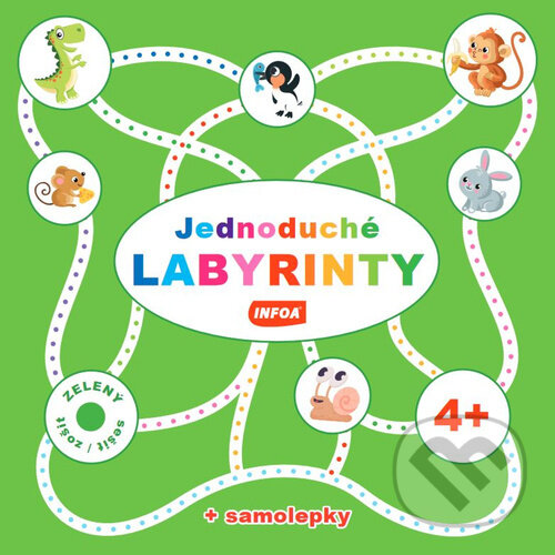 Levně Jednoduché labyrinty - Zelený sešit/zošit (+ samolepky) - kniha z kategorie Hravé úlohy