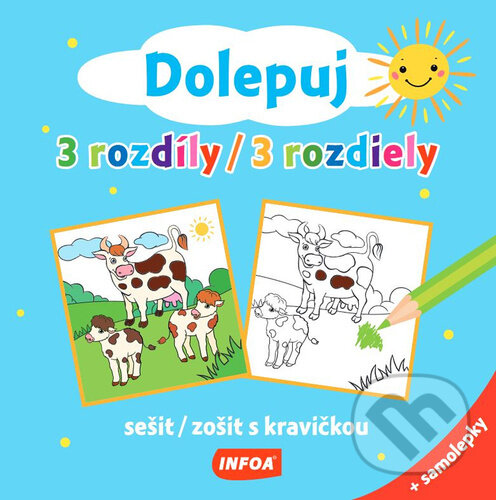 Levně Dolepuj 3 rozdíly/3 rozdiely (sešit/zošit s kravičkou) - kniha z kategorie Hravé úlohy
