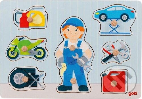 Levně Automechanik (Dřevěná vkládačka) - puzzle z kategorie Stavebnice