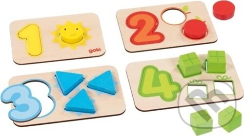 Levně Dřevěná vkládačka s tvary a čísly - puzzle z kategorie Maxi dieliky