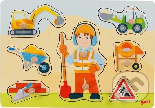 Levně Stavební dělník (Dřevěná vkládačka) - puzzle z kategorie Stavebnice