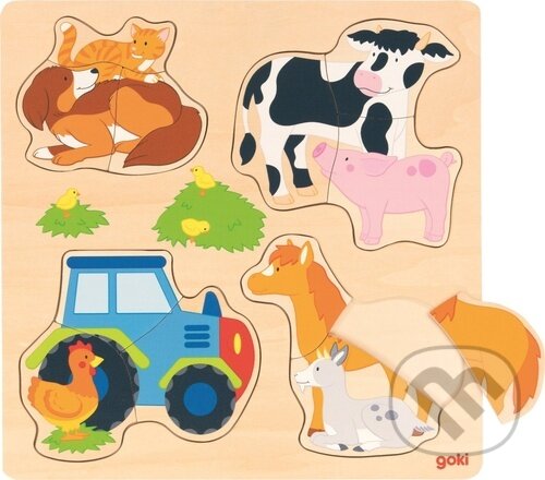 Levně Hospodářská zvířata (Dřevěné vkládací puzzle) - puzzle z kategorie Maxi dieliky