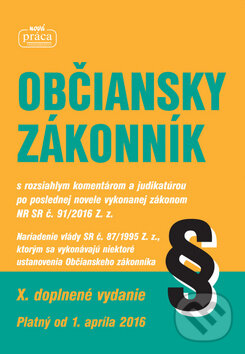 Levně Občiansky zákonník 2016 (X. doplenné vydanie) - kniha z kategorie Právo