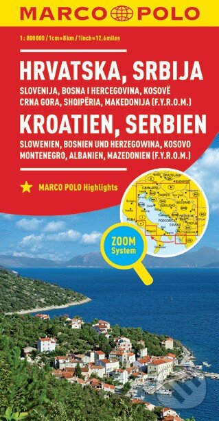Levně Hrvatska, Srbija / Kroatien, Serbien (Slowenien, Bosnien und Herzegowina, Kosovo, Montenegro, Albanien, Mazedonien (1:800 000))