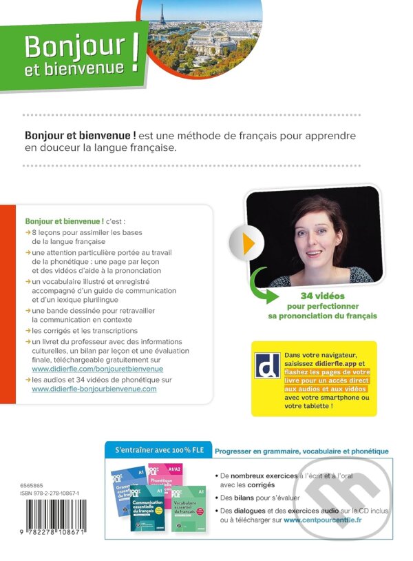 Bonjour et bienvenue A1.2 - tout en français - Livre-cahier + didierfle.app - Lucile Bertaux, Hachette Francais Langue Étrangere