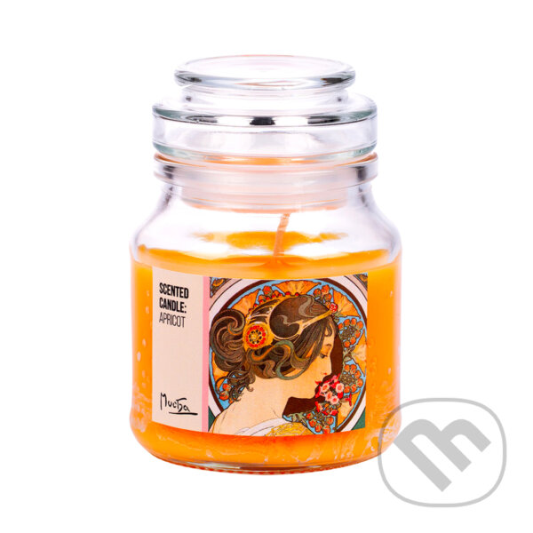 Levně Scented candle: Apricot - Mucha - Primrose (vonná svíčka, vůně meruňka)