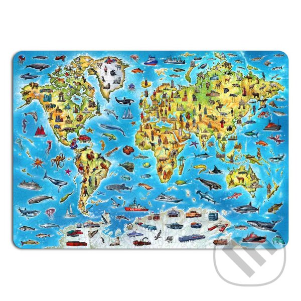 Levně Drevené puzzle Mapa sveta - puzzle z kategorie 500 – 1000 dielikov