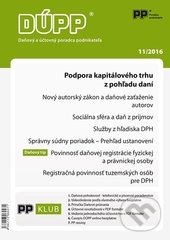 Levně DÚPP 11/2016 (Podpora kapitálového trhu z pohľadu daní)