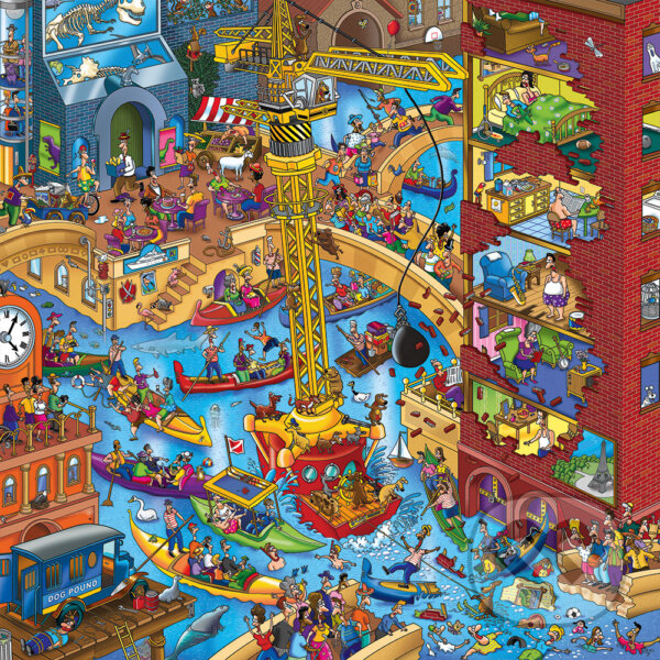 Všetci psi musia byť na vodítku (štvorcové puzzle)