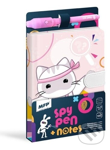 Levně Blok s magnetem Spy notes fialový s fixem
