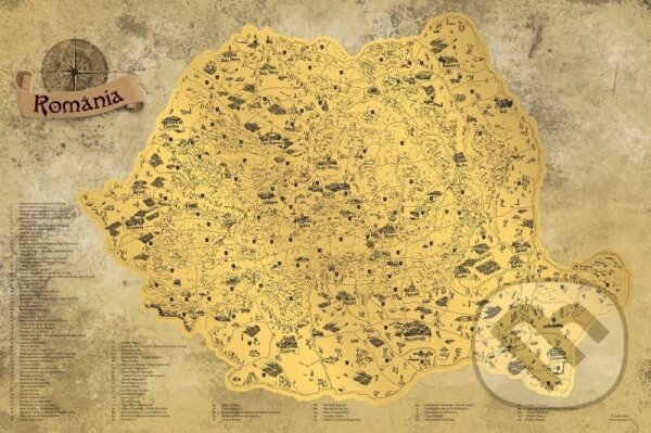 Levně Stírací mapa Rumunska Deluxe - zlatá