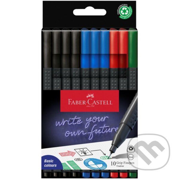 Levně Popisovače Grip Finepen 0,4 mm 10 farebné Office