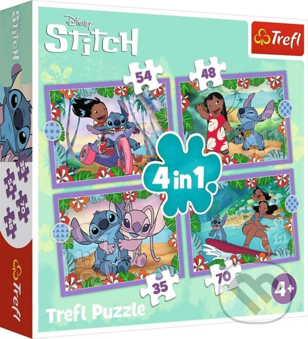 Puzzle: Lilo&Stitch: Bláznivý deň 4v1 (Trefl)