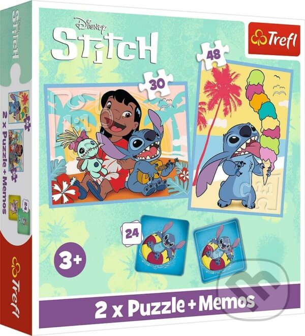 Levně Sada 3v1 Lilo&Stitch: Šťastný deň (2x puzzle + pexeso) - hra z kategorie Karty, pexeso