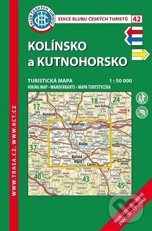 Levně Kolínsko a Kutnohorsko 1:50 000 Turistická mapa (KČT 42)