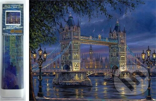 Levně Diamantové malování - Noční Tower Bridge (30x40cm)