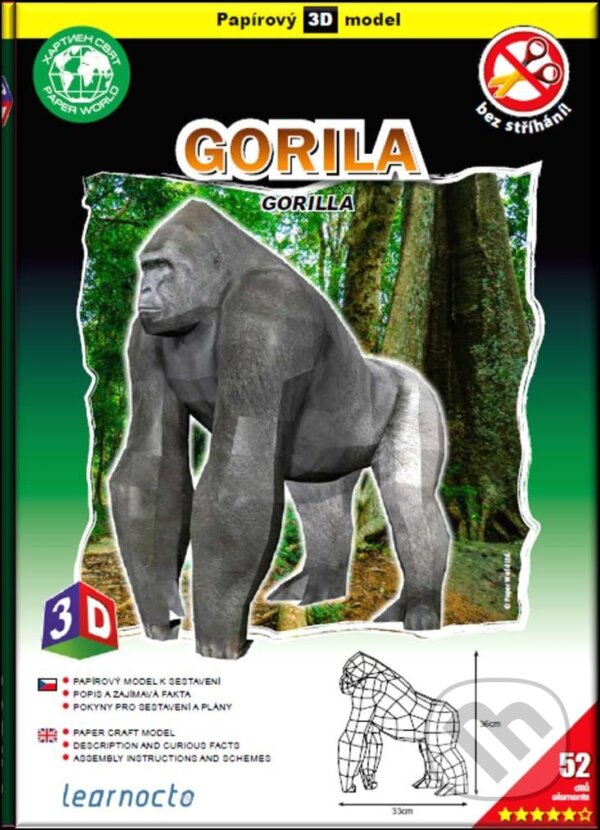 Levně Gorila (Papírový 3D model/52 dílků) - hra z kategorie Stavebnice