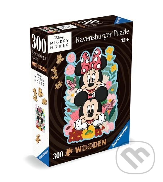 RAVENSBURGER Dřevěné obrysové puzzle Mickey a Minnie 300 dílků