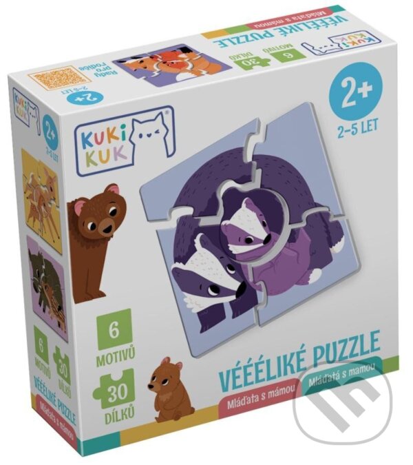Levně Mláďata s mámou (KukiKuk Véééliké puzzle) - puzzle z kategorie 15 – 60 dielikov