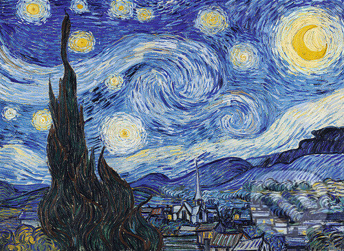 Levně Dřevěné puzzle Art Vincent van Gogh Hvězdná noc - puzzle z kategorie Umelecké