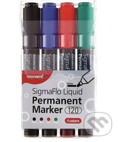 Levně MONAMI 120/4W Sada permamnentnych popisovačov (A,B,C,D 2MM, guličkový hrot)