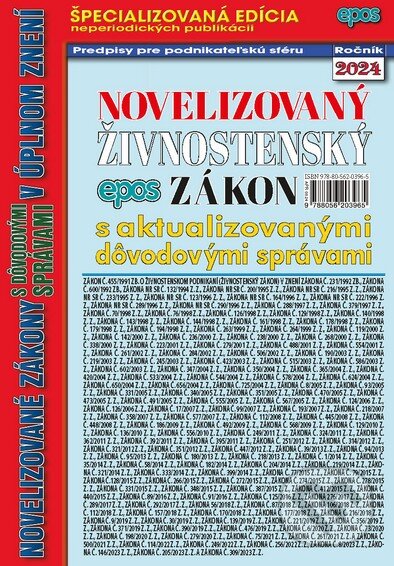 Levně Novelizovaný Živnostenský zákon 2024 (s aktualizovanými dôvodovými správami v úplnom znení) - kniha z kategorie Obchodné právo