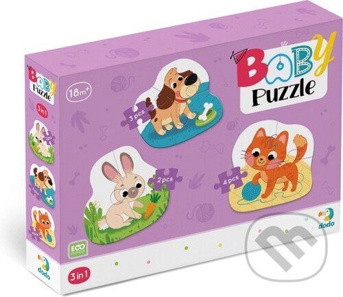 DODO Baby puzzle Domácí mazlíčci 3v1 (2,3,4 dílků)