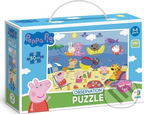 Levně Puzzle s hledáním obrázků Prasátko Peppa (50 dílků) - puzzle z kategorie 15 – 60 dielikov