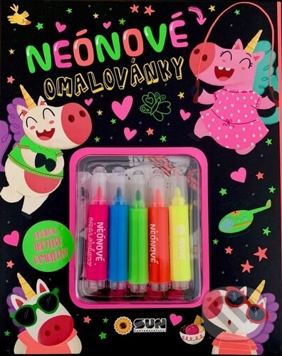 Levně Neonové omalovánky (se třpytivými samolepkami a fixami) - kniha z kategorie Omaľovávanky