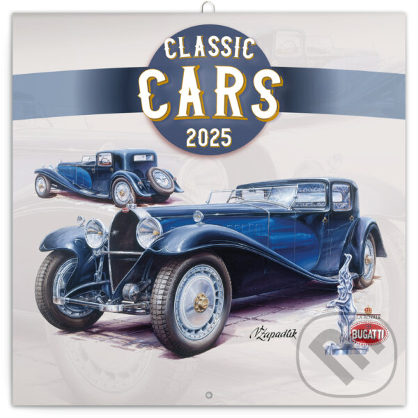Nástenný poznámkový kalendár Classic Cars 2025 - Václav Zapadlík, Notique, 2024