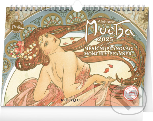 NOTIQUE Stolový mesačný kalendár Alfons Mucha 2025 (Notique). Notique, 2024
