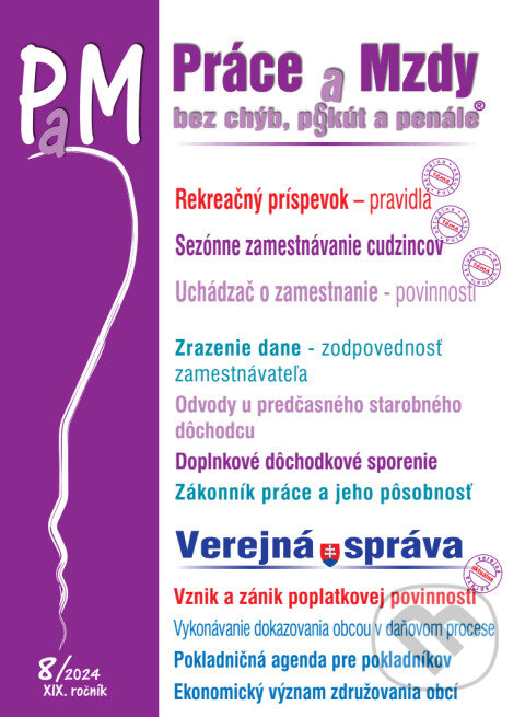 Levně Práce a Mzdy bez chýb, pokút a penále č. 8 / 2024 - Rekreačný príspevok – pravidlá