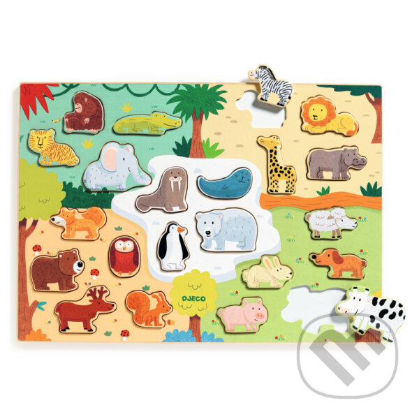 Levně Zvieratká sveta: puzzle drevené - puzzle z kategorie Maxi dieliky