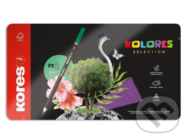 Levně Kores Trojhranné pastelky Kolores Selection - 72 barev